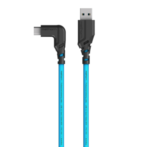 Mathorn MTC-501 kabel do tetheringu 5m USB-A – USB-C 90° ArcticBlue