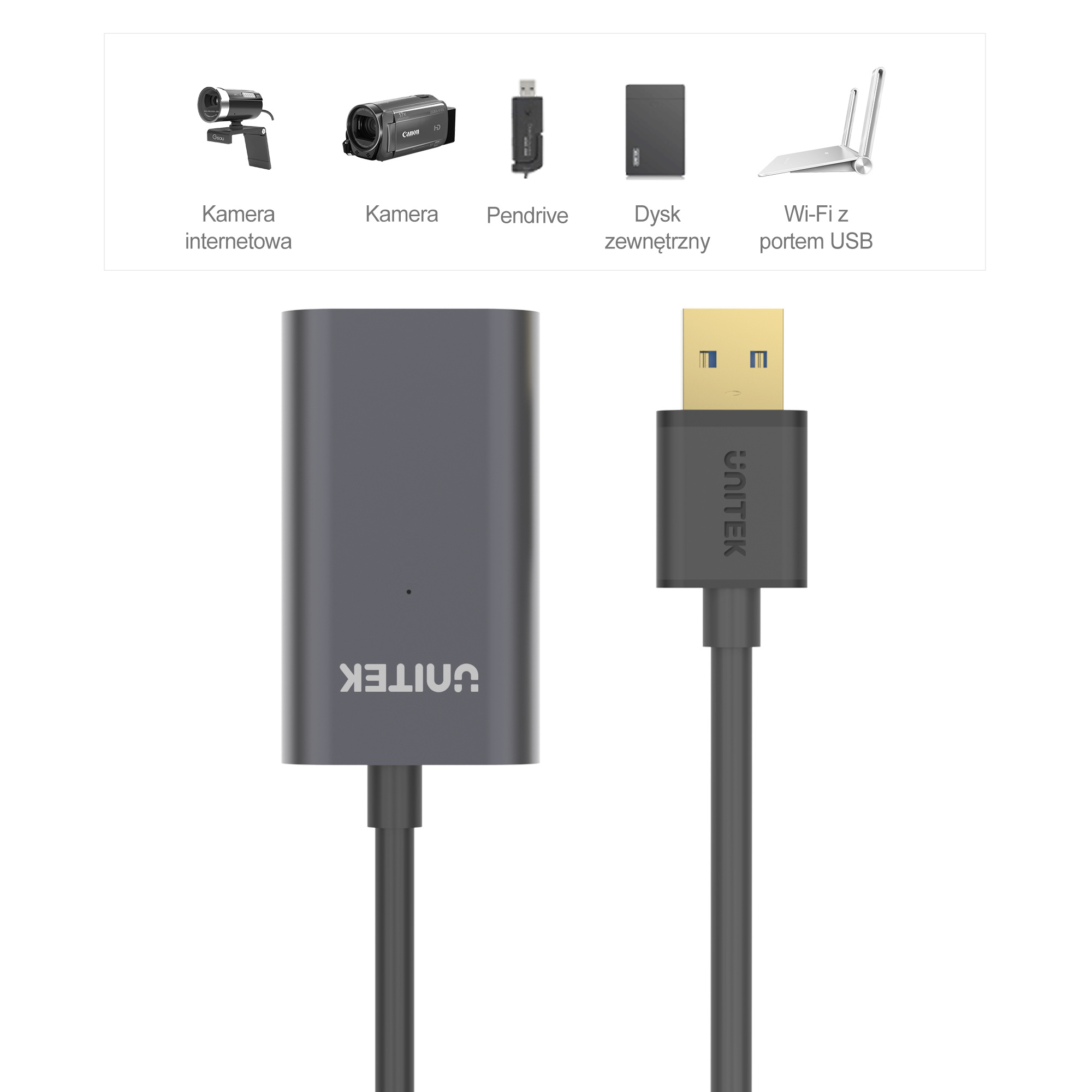 UNITEK Y-3004 wzmacniacz sygnału USB 3.0 5M Premium