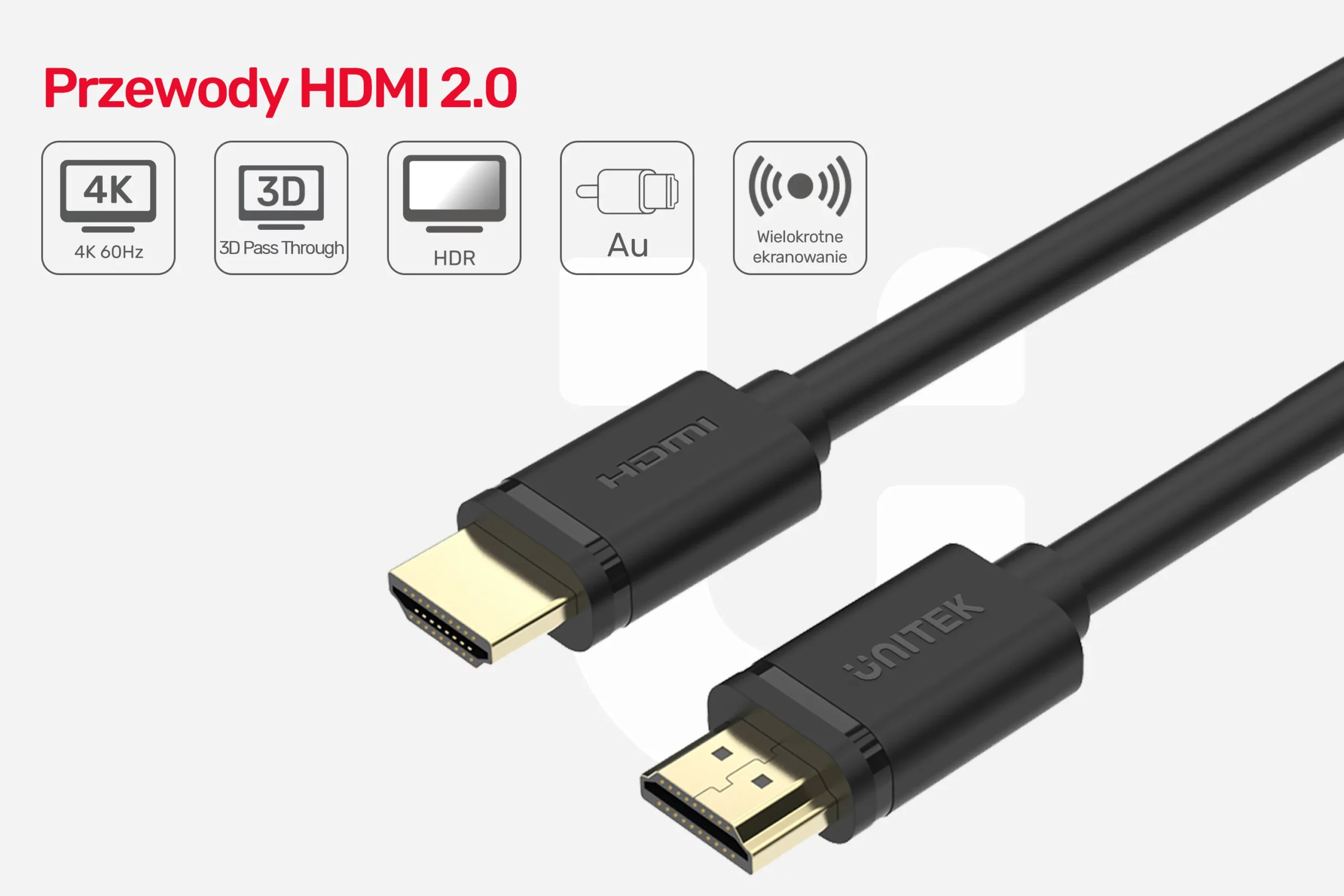 Unitek przewód HDMI 2.0 4K 60Hz 2m